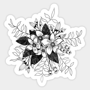 Floral lineart Bouquet Sticker